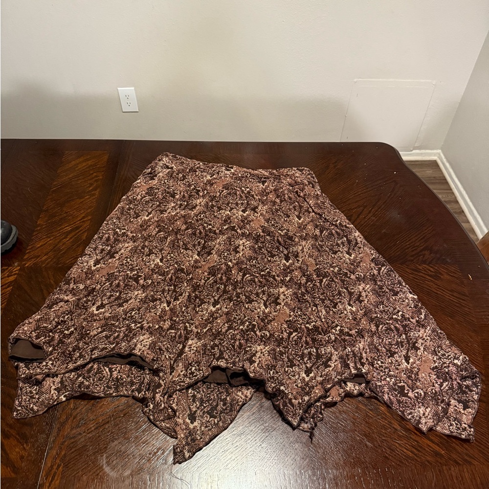 Style & Co. Brown Asymmetrical A-Line Skirt